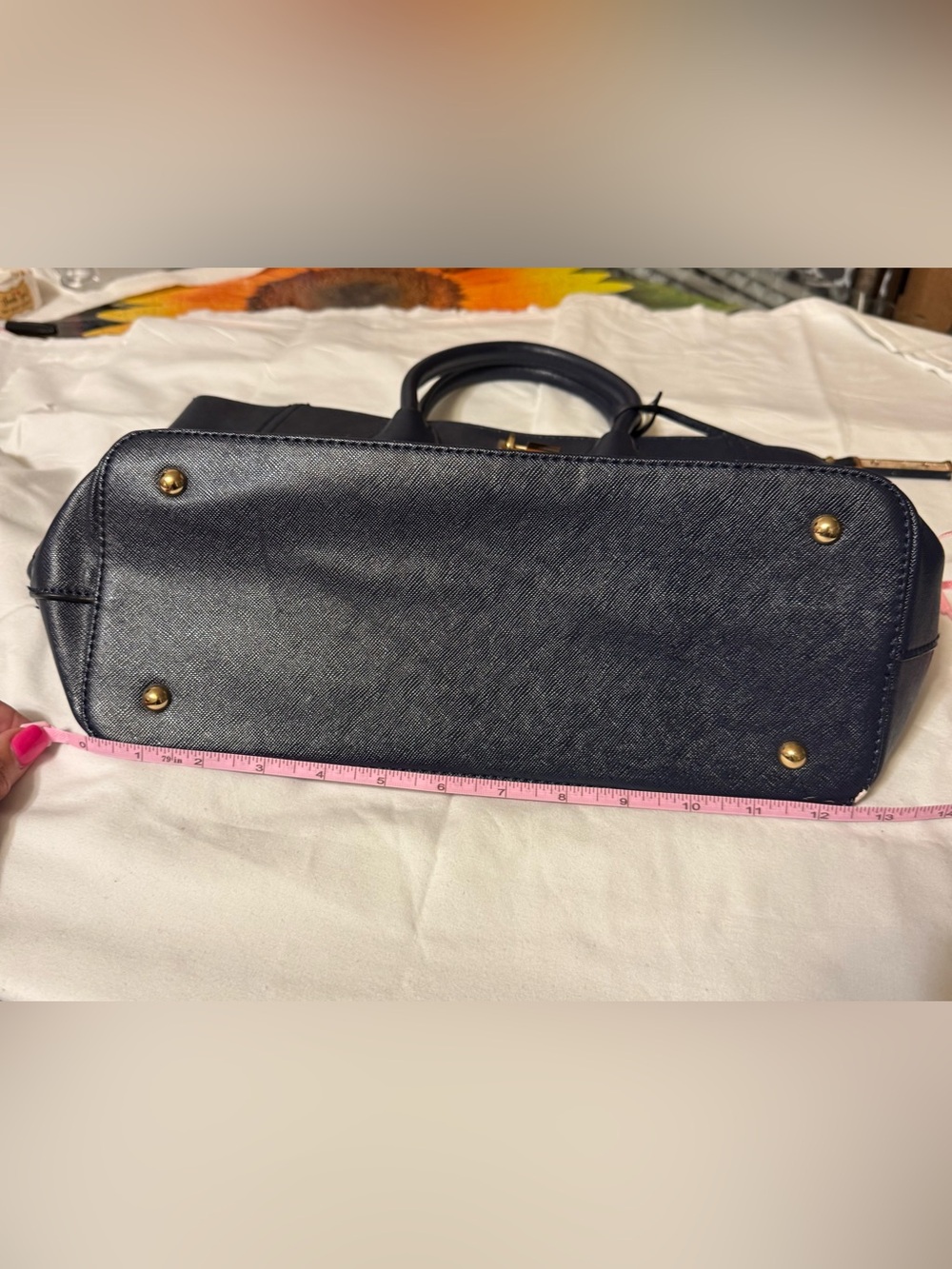 LaTerre Fashion Handbag/Tote with Gold Padlock Accent - Picture 8 of 9